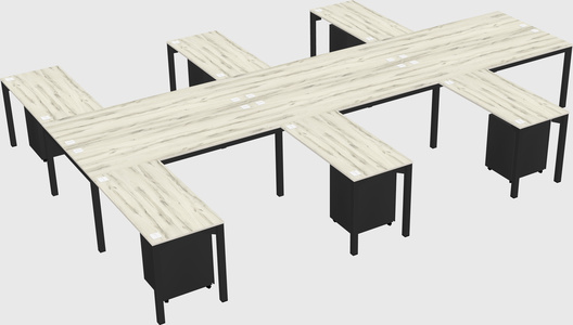 Shared l-shaped desk