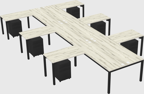 Shared l-shaped desk