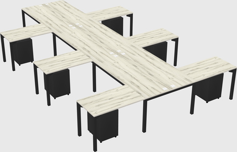 Shared l-shaped desk
