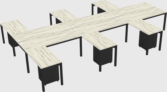 Shared l-shaped desk
