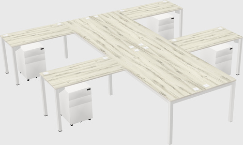 Shared l-shaped desk