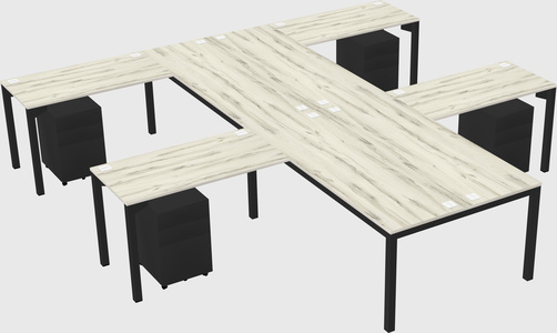 Shared l-shaped desk