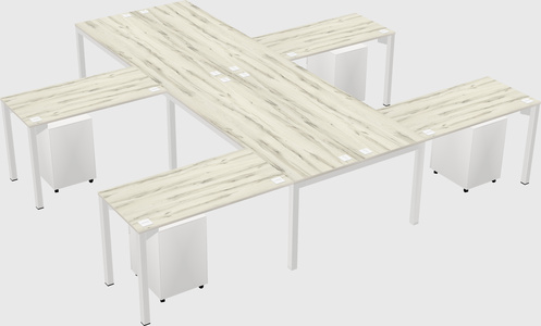 Shared l-shaped desk
