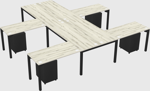 Shared l-shaped desk