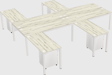 Shared l-shaped desk