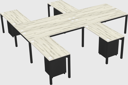 Shared l-shaped desk