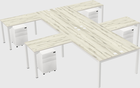 Shared l-shaped desk