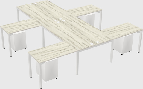 Shared l-shaped desk