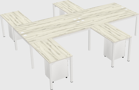 Shared l-shaped desk