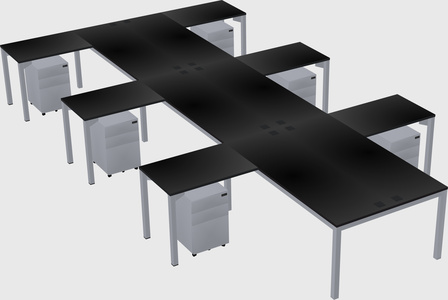 Shared l-shaped desk