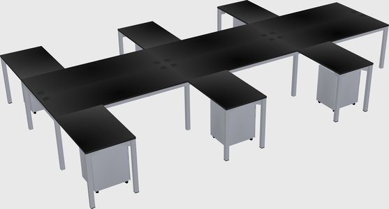 Shared l-shaped desk