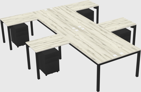 Shared l-shaped desk