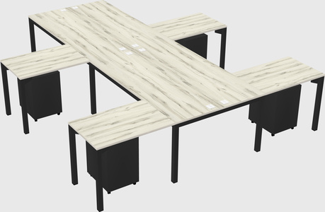 Shared l-shaped desk