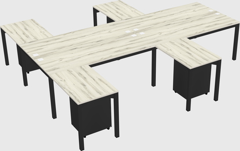Shared l-shaped desk