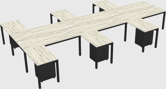 Shared l-shaped desk