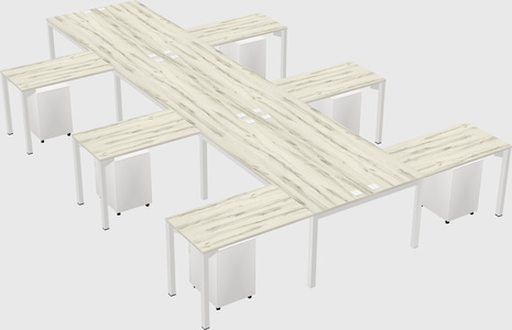 Shared l-shaped desk