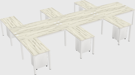 Shared l-shaped desk