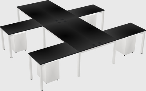 Shared l-shaped desk