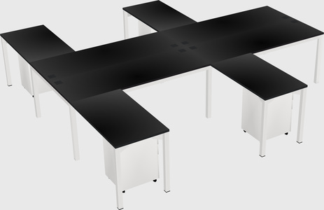 Shared l-shaped desk