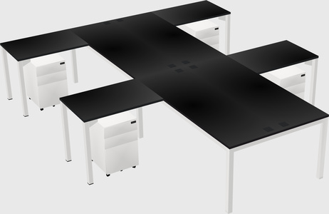 Shared l-shaped desk