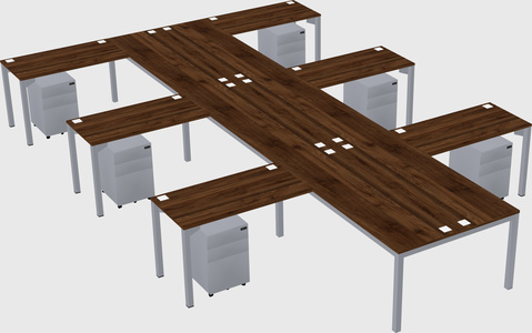 Shared l-shaped desk
