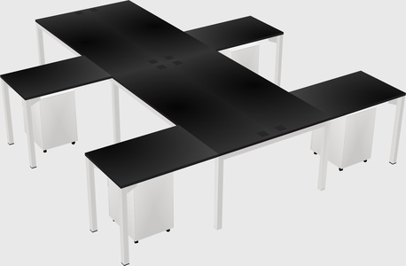 Shared l-shaped desk