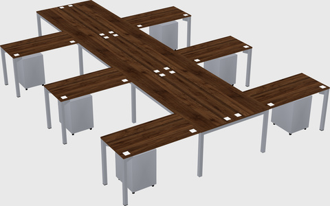 Shared l-shaped desk