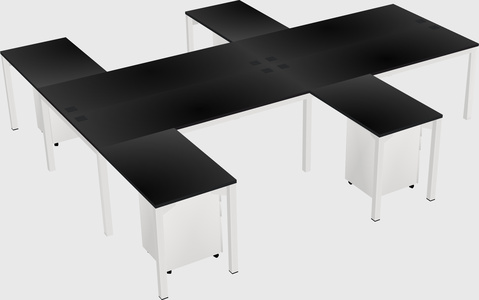 Shared l-shaped desk