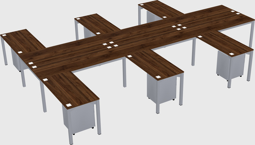 Shared l-shaped desk