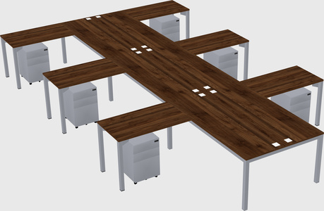 Shared l-shaped desk