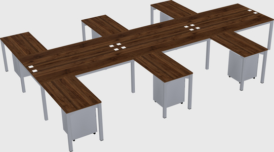 Shared l-shaped desk