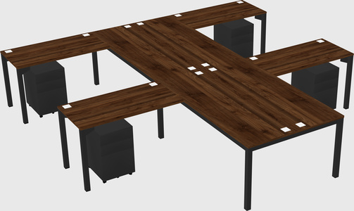 Shared l-shaped desk