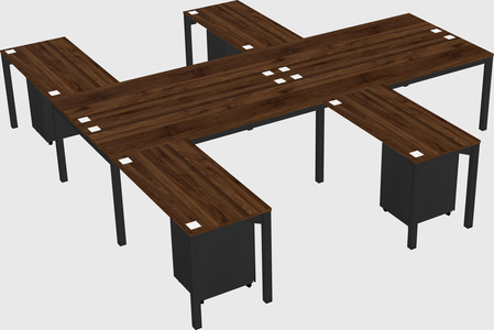 Shared l-shaped desk