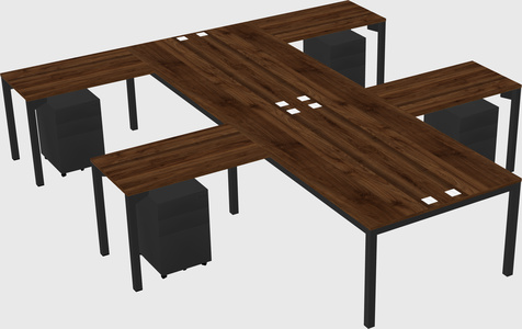 Shared l-shaped desk