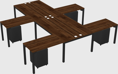 Shared l-shaped desk