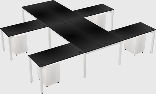 Shared l-shaped desk