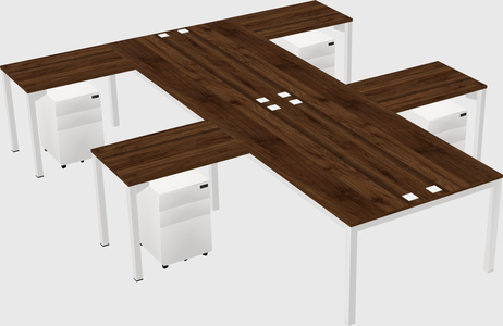 Shared l-shaped desk