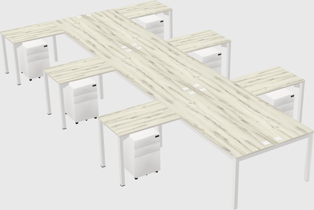 Shared l-shaped desk