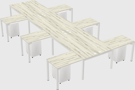 Shared l-shaped desk