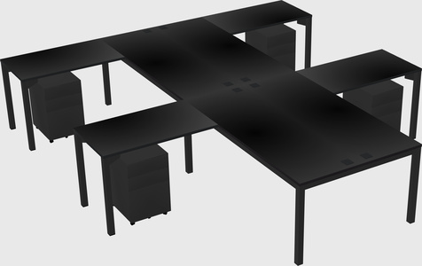 Shared l-shaped desk