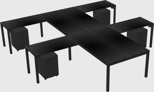 Shared l-shaped desk