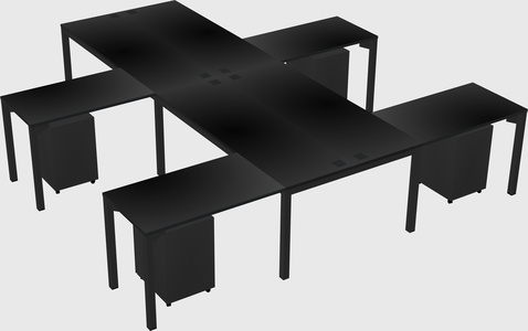 Shared l-shaped desk
