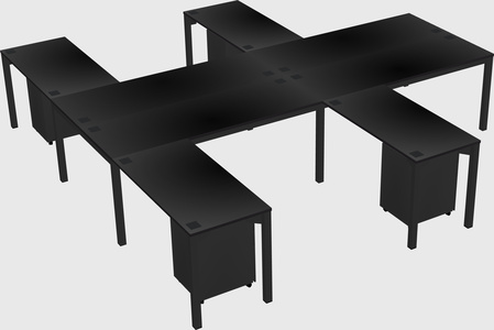 Shared l-shaped desk