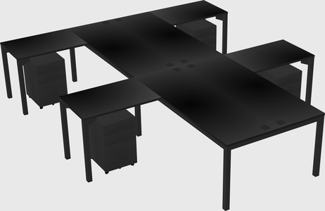 Shared l-shaped desk