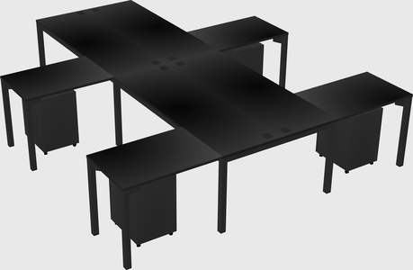 Shared l-shaped desk