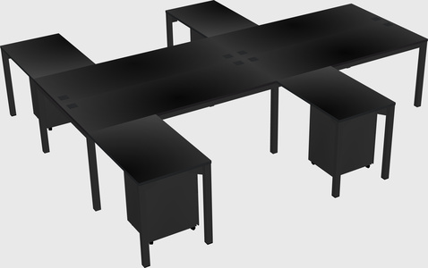 Shared l-shaped desk