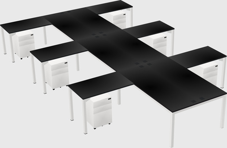 Shared l-shaped desk