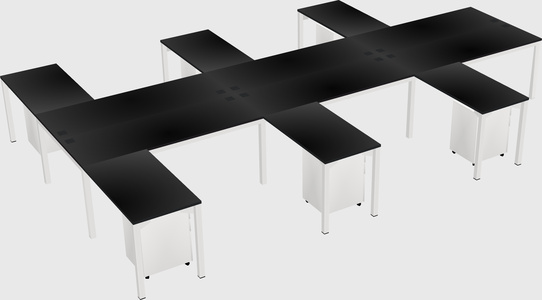 Shared l-shaped desk