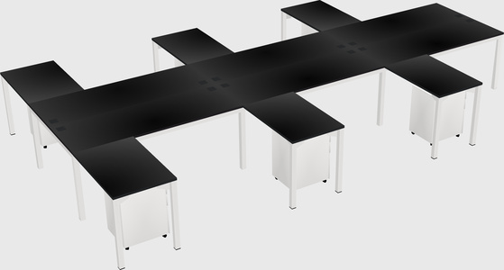 Shared l-shaped desk