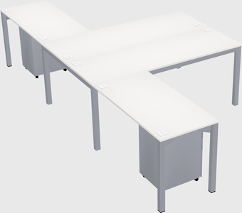 Shared l-shaped desk